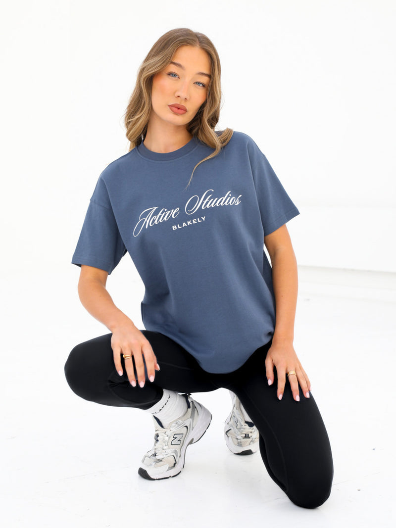 Off Duty Oversized T-Shirt - Steel Blue