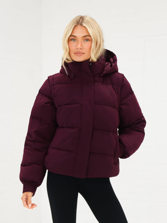 Multiway Puffer Coat 2 - Cerise noire