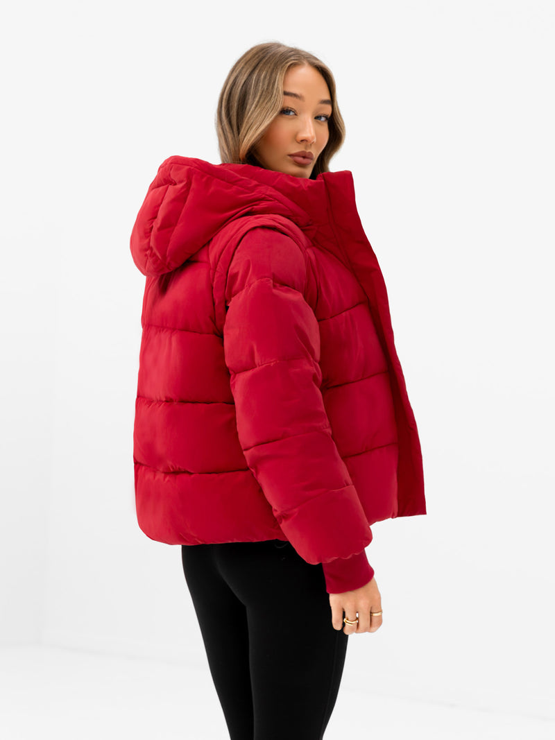 Multiway Puffer Coat 2 - Red