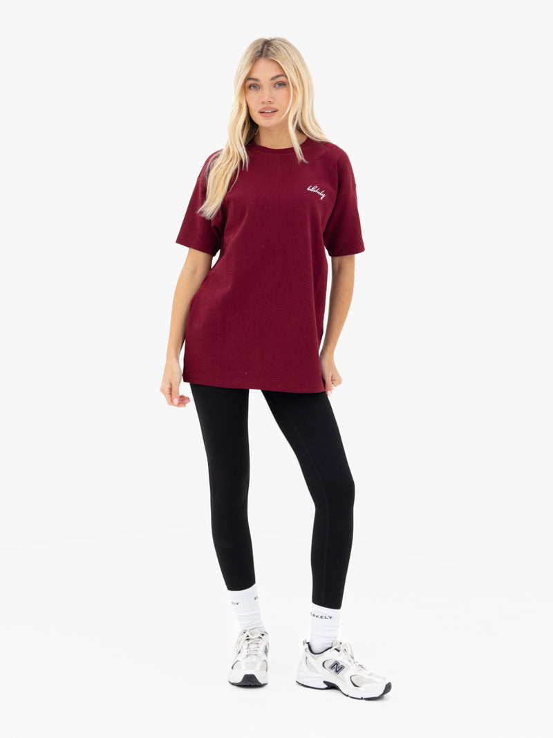 Mindy Oversized T-Shirt - Burgund