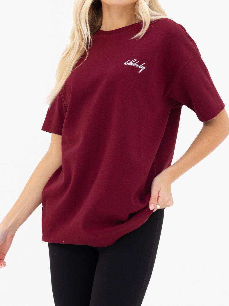 Mindy Oversized T-Shirt - Burgund
