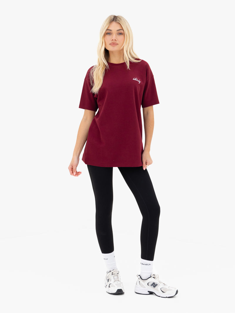 Mindy Oversized T-Shirt - Burgund