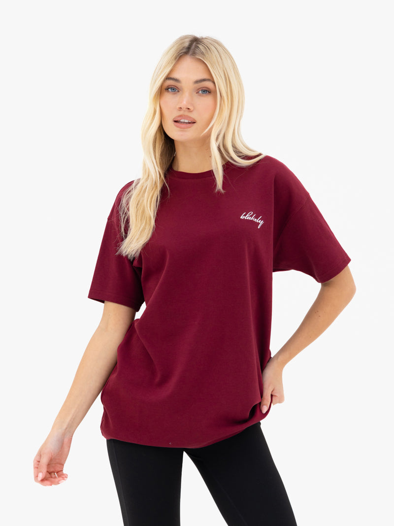 Mindy Oversized T-Shirt - Burgund