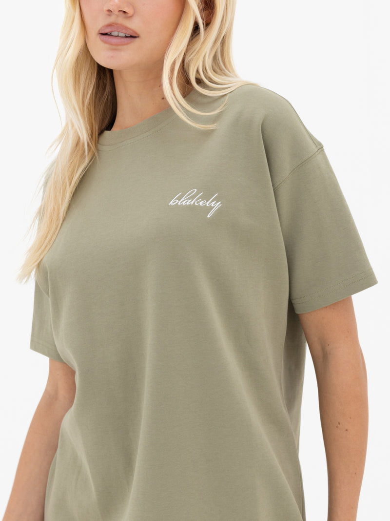 Mindy Oversized T-Shirt - Warme olijf