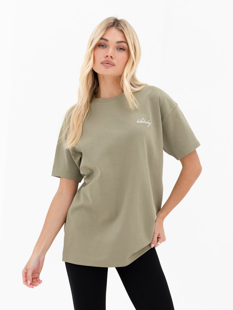 Mindy Oversized T-Shirt - Warme olijf