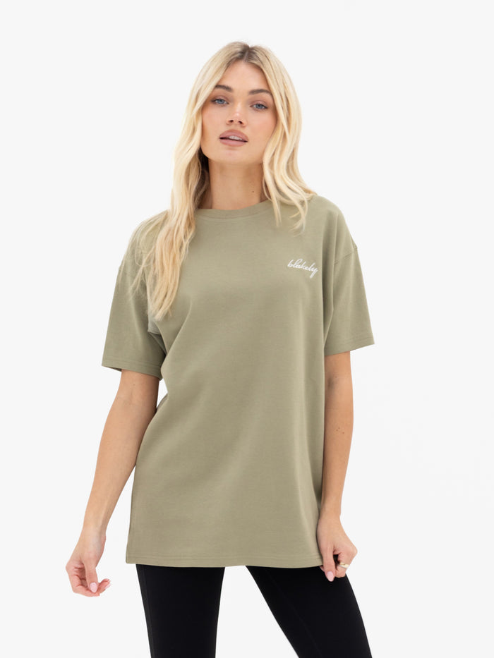 Mindy Oversized T-Shirt - Warmes Olivenöl