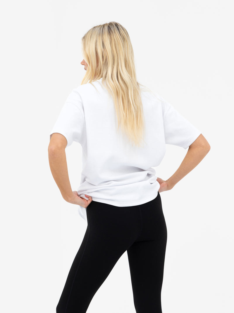 Mindy Oversized T-Shirt - Wit en bordeaux