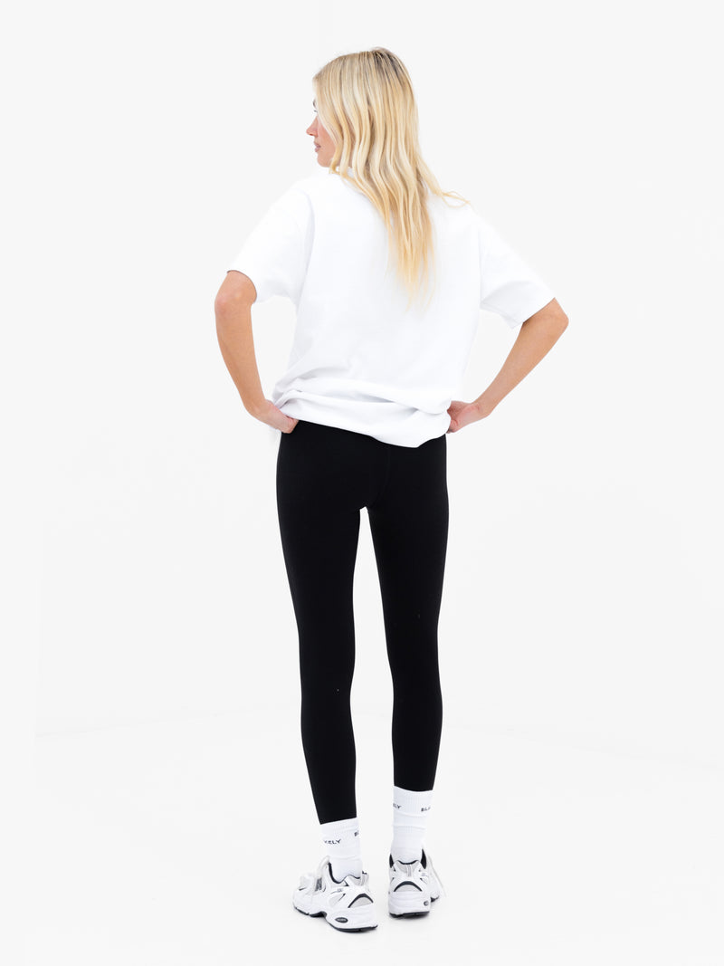 Mindy Oversized T-Shirt - White & Dusty Rose