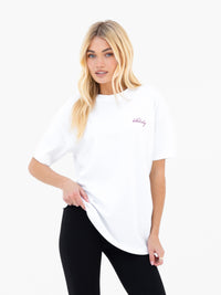 Mindy Oversized T-Shirt - Blanche & Rose poussiéreuse
