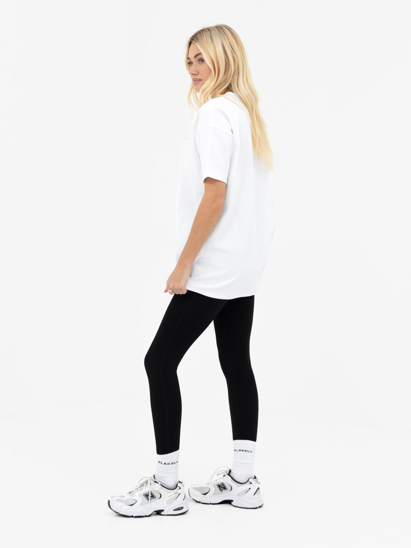 Mindy Oversized T-Shirt - White & Tan