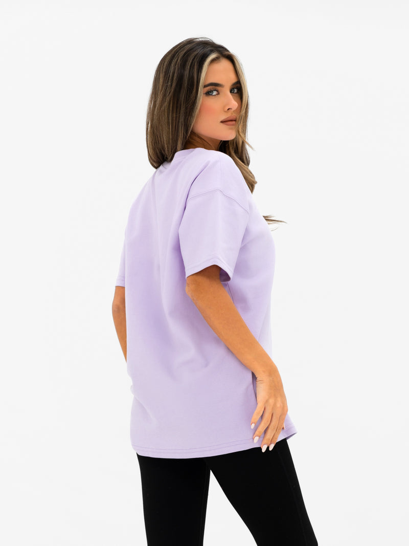 Georgia Oversized Script T-Shirt - Lila