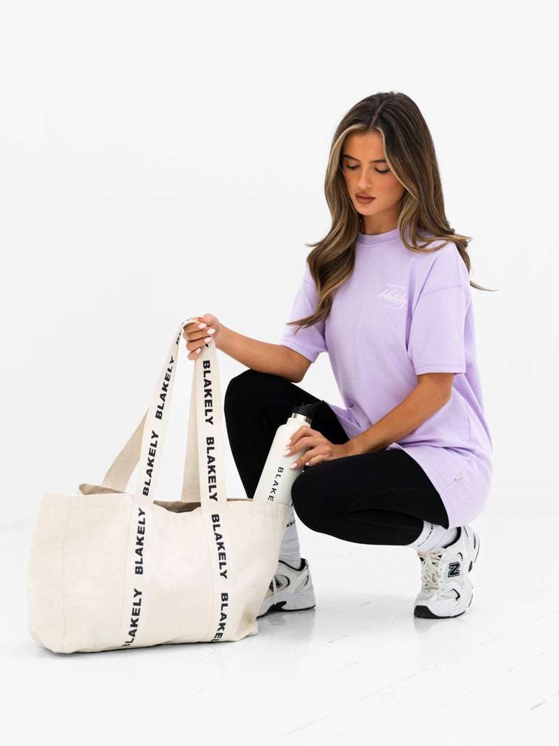 Georgia Oversized Script T-Shirt - Lila