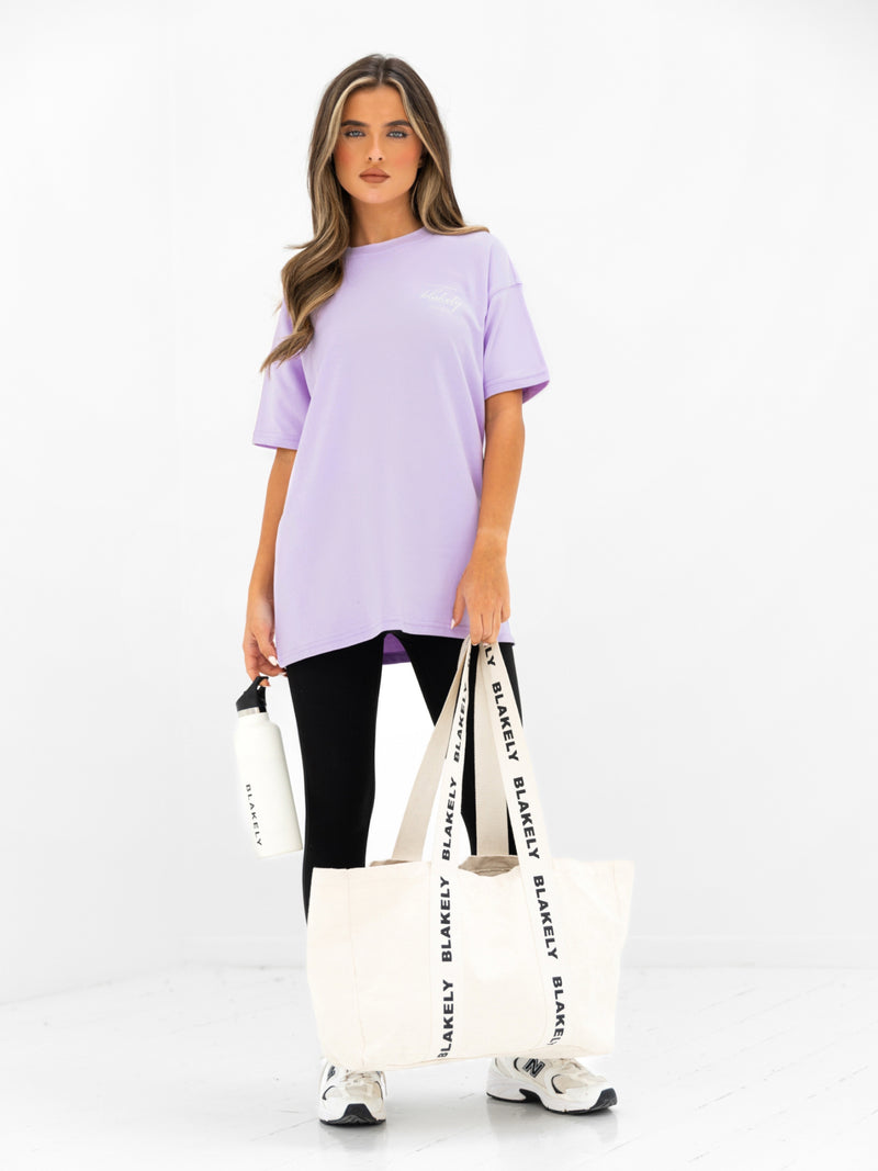 Georgia Oversized Script T-Shirt - Lila