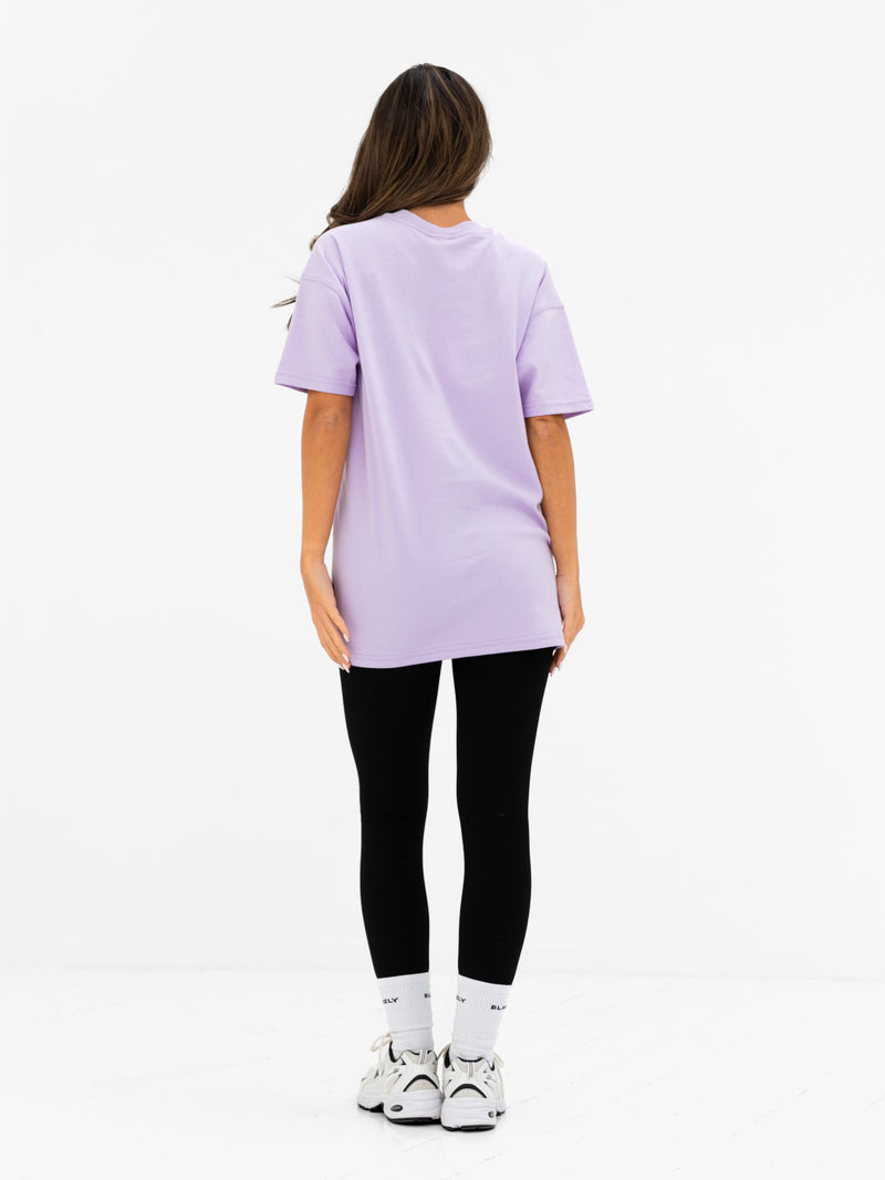 Georgia Oversized Script T-Shirt - Lila