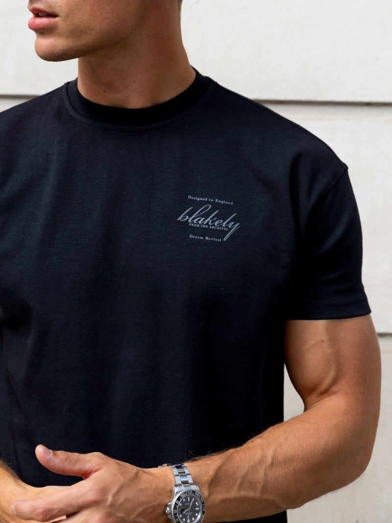 Austin Relaxed Script T-Shirt - Schwarz