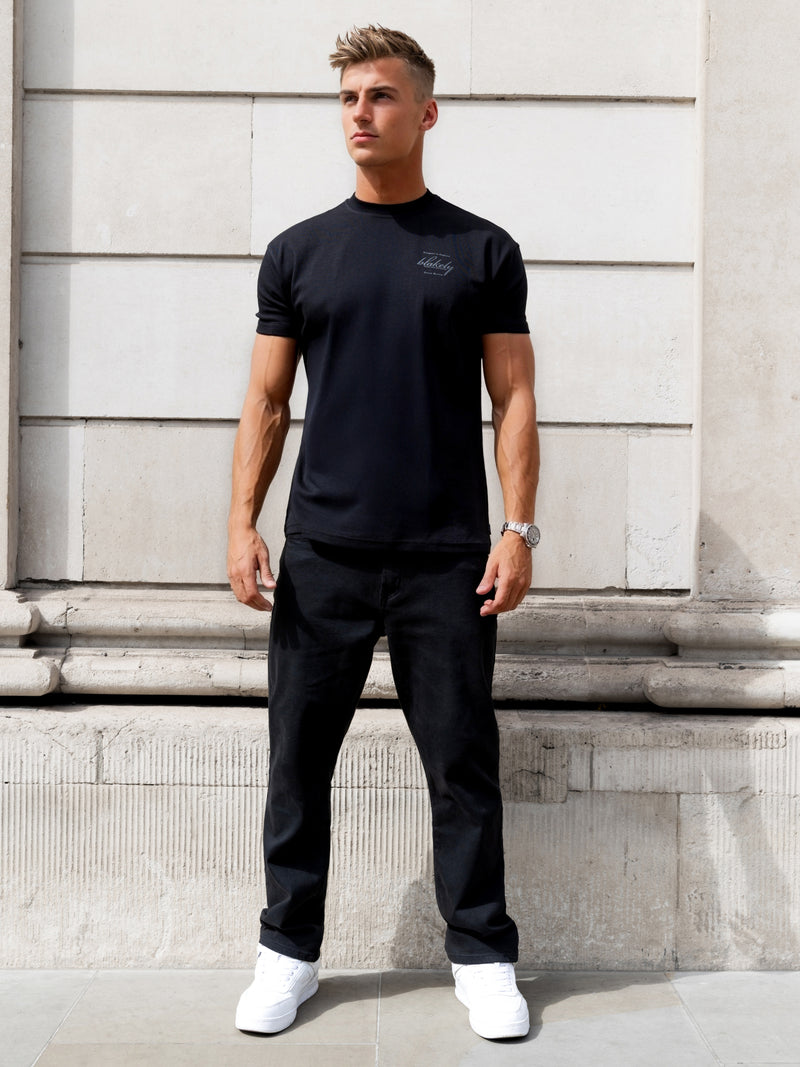 Austin Relaxed Script T-Shirt - Schwarz