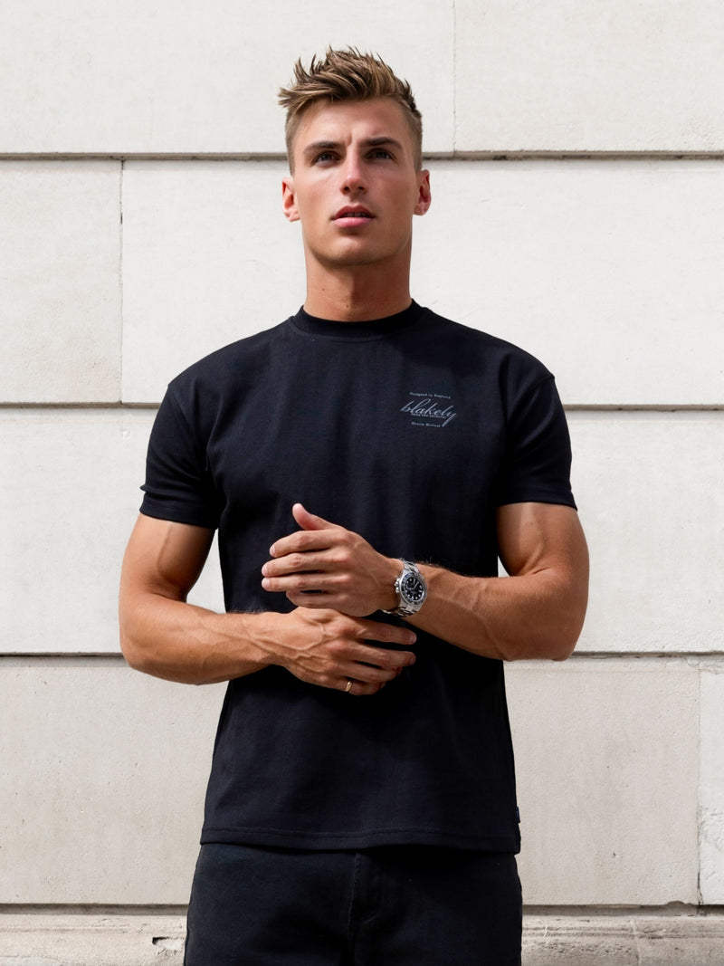 Austin Relaxed Script T-Shirt - Schwarz