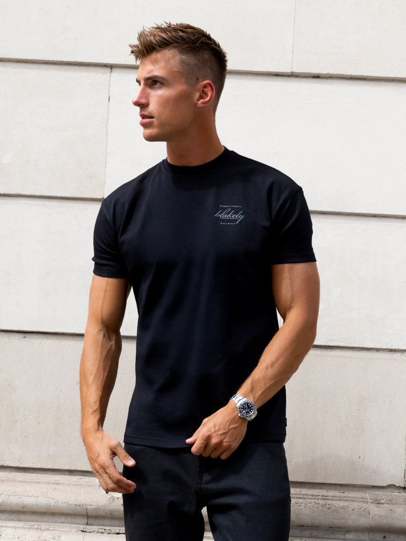 Austin Relaxed Script T-Shirt - Schwarz