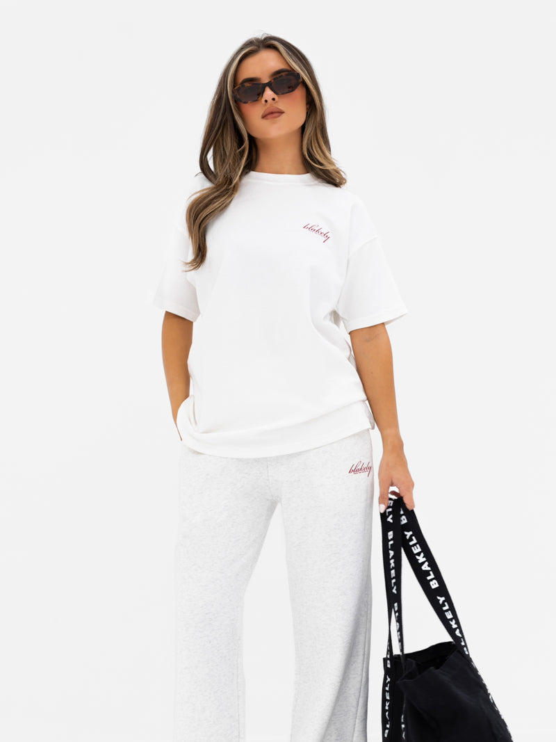 Georgia Oversized T-Shirt - Flaches Weiß
