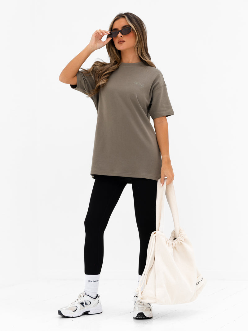 Georgia Oversized T-Shirt - Safarigrün