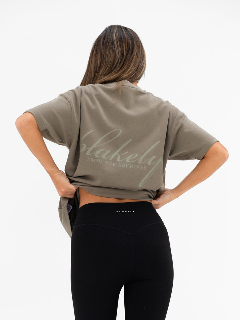 Georgia Oversized T-Shirt - Safarigrün
