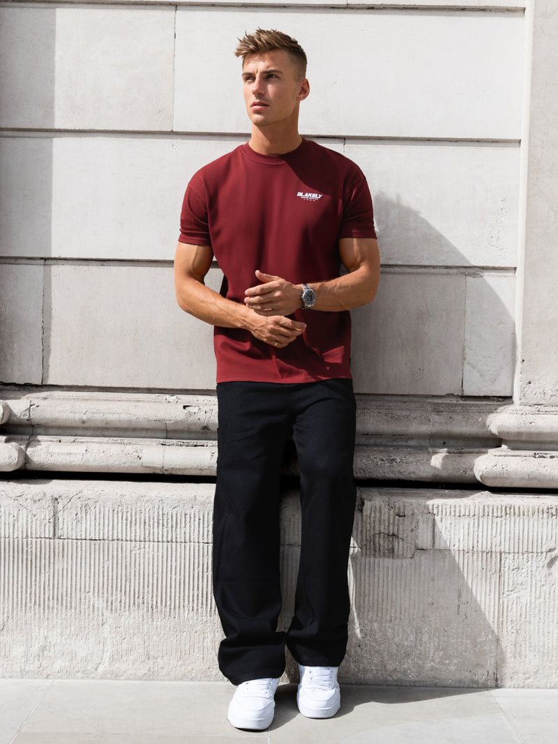 Odell Relaxed T-Shirt - Maroon Red