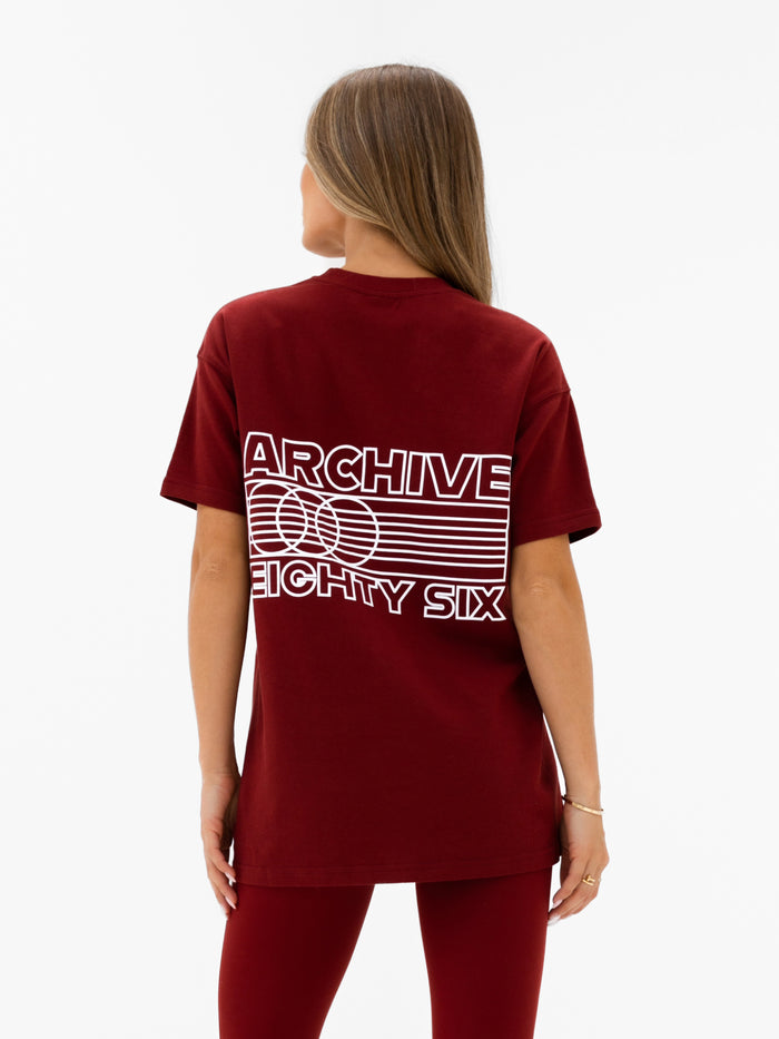 Naomi Oversized T-Shirt - Maroonrot