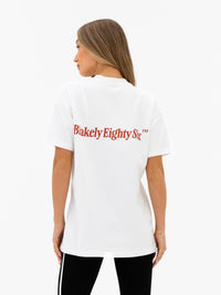 Romi Oversized T-Shirt - Plat wit en gewassen rood