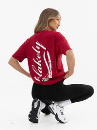 Sloane Oversized T-Shirt - Kirschrot