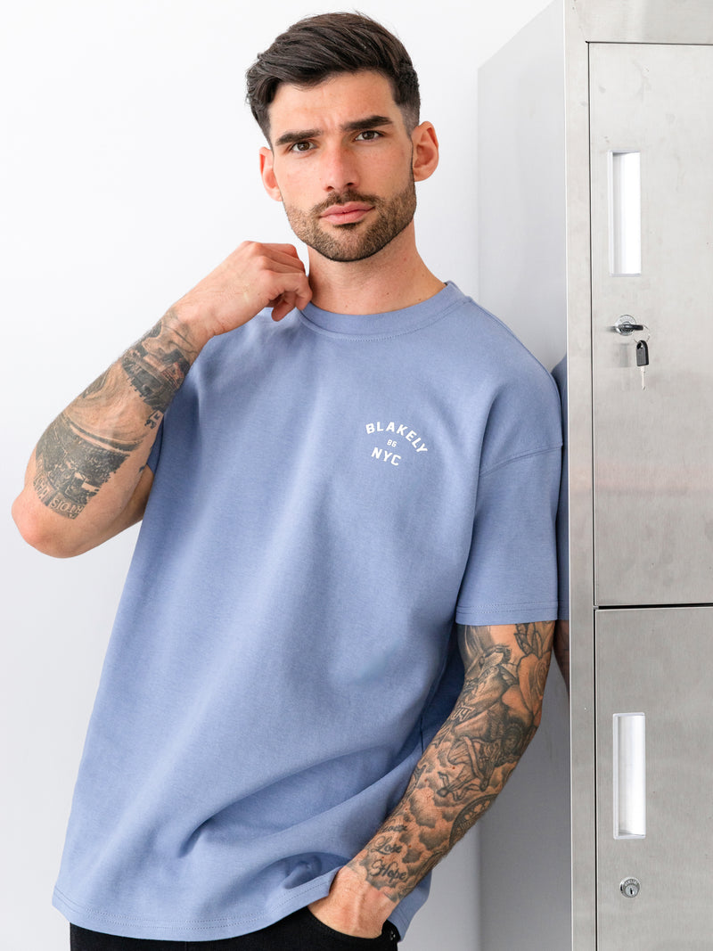 NYC Relaxed T-Shirt - Bewolkt blauw