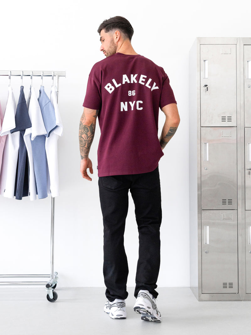NYC Relaxed T-Shirt - Donker Bourgondië