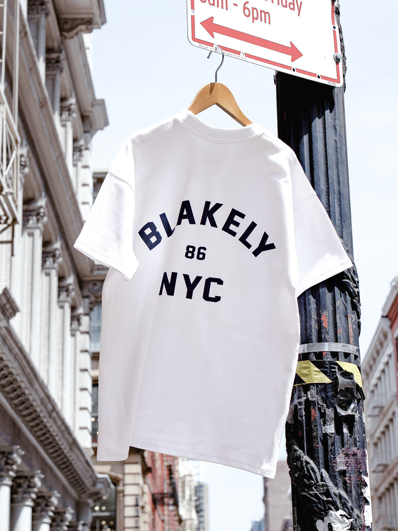 NYC Relaxed T-Shirt - Weiß und Marineblau