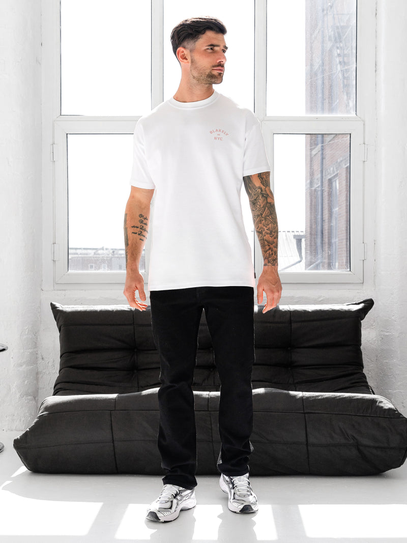 NYC Relaxed T-Shirt - Weiß und Rosa