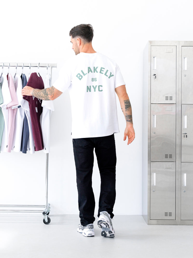 NYC Relaxed T-Shirt - White & Sage Green