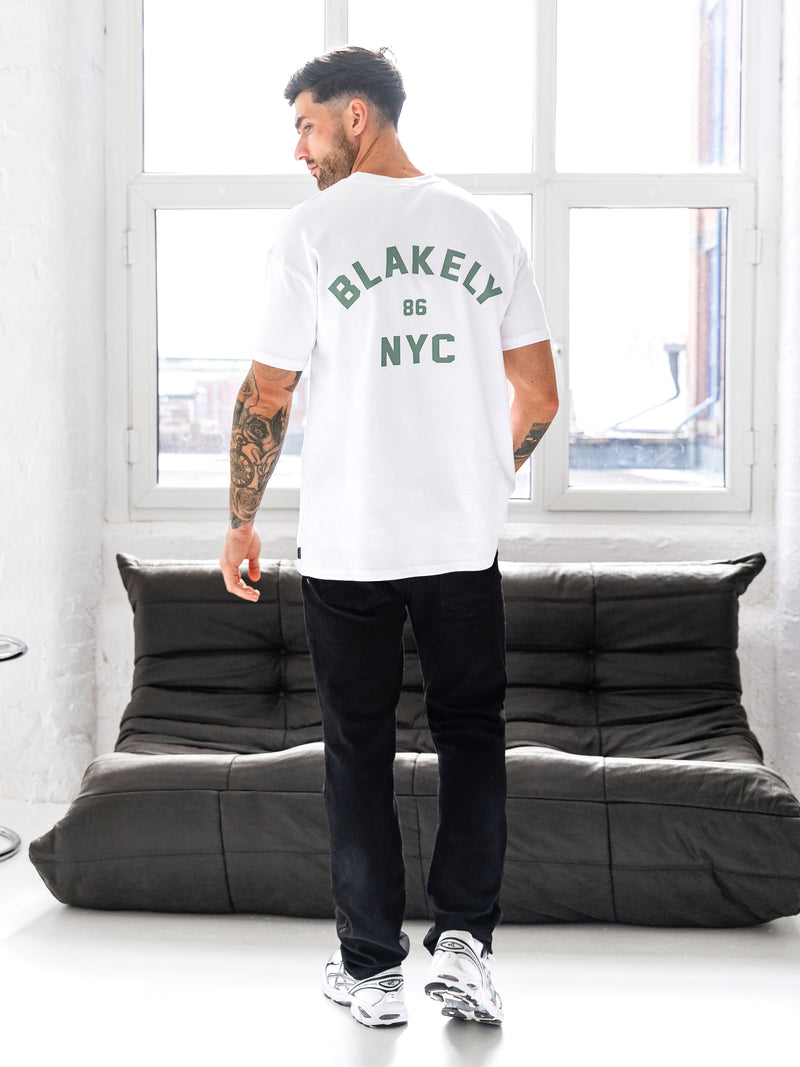 NYC Relaxed T-Shirt - White & Sage Green