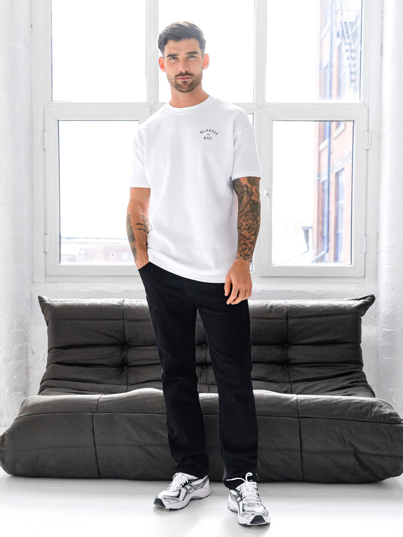 NYC Relaxed T-Shirt - White & Sage Green