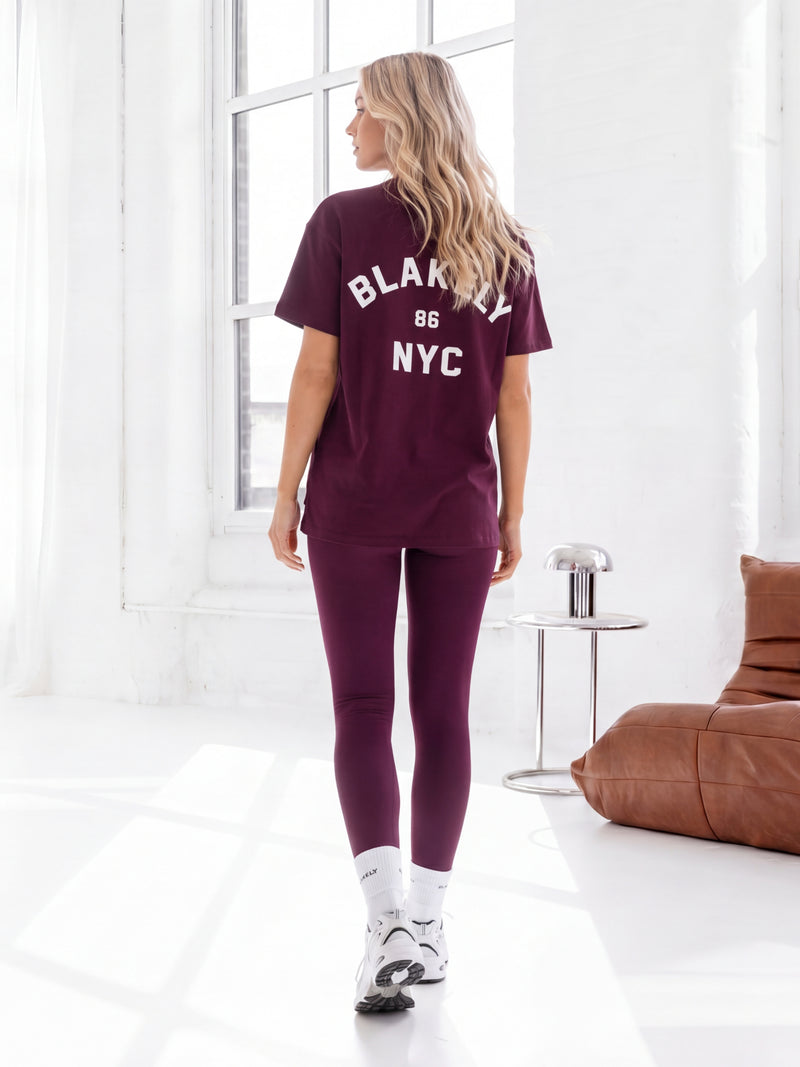 NYC Oversized T-Shirt - Dark Cherry