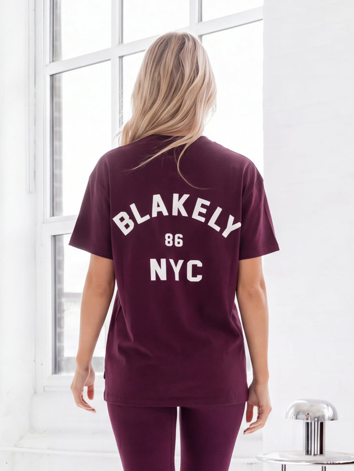 NYC Oversized T-Shirt - Dark Cherry