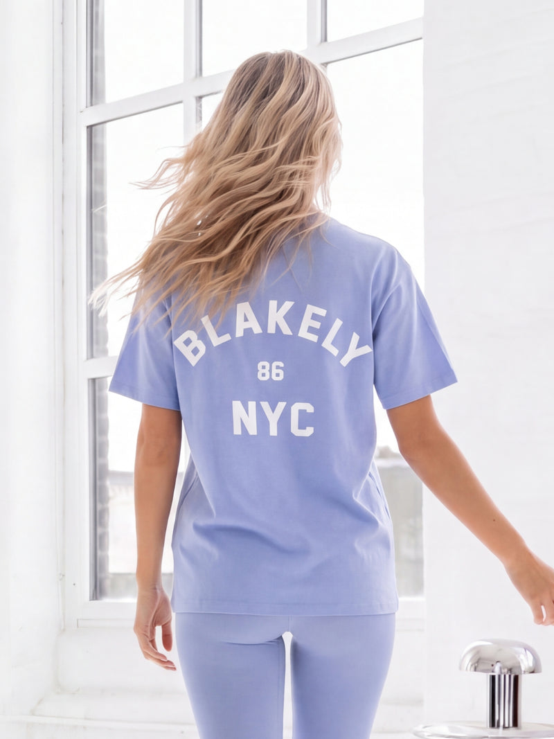 NYC Oversized T-Shirt - Wolkiges Blau