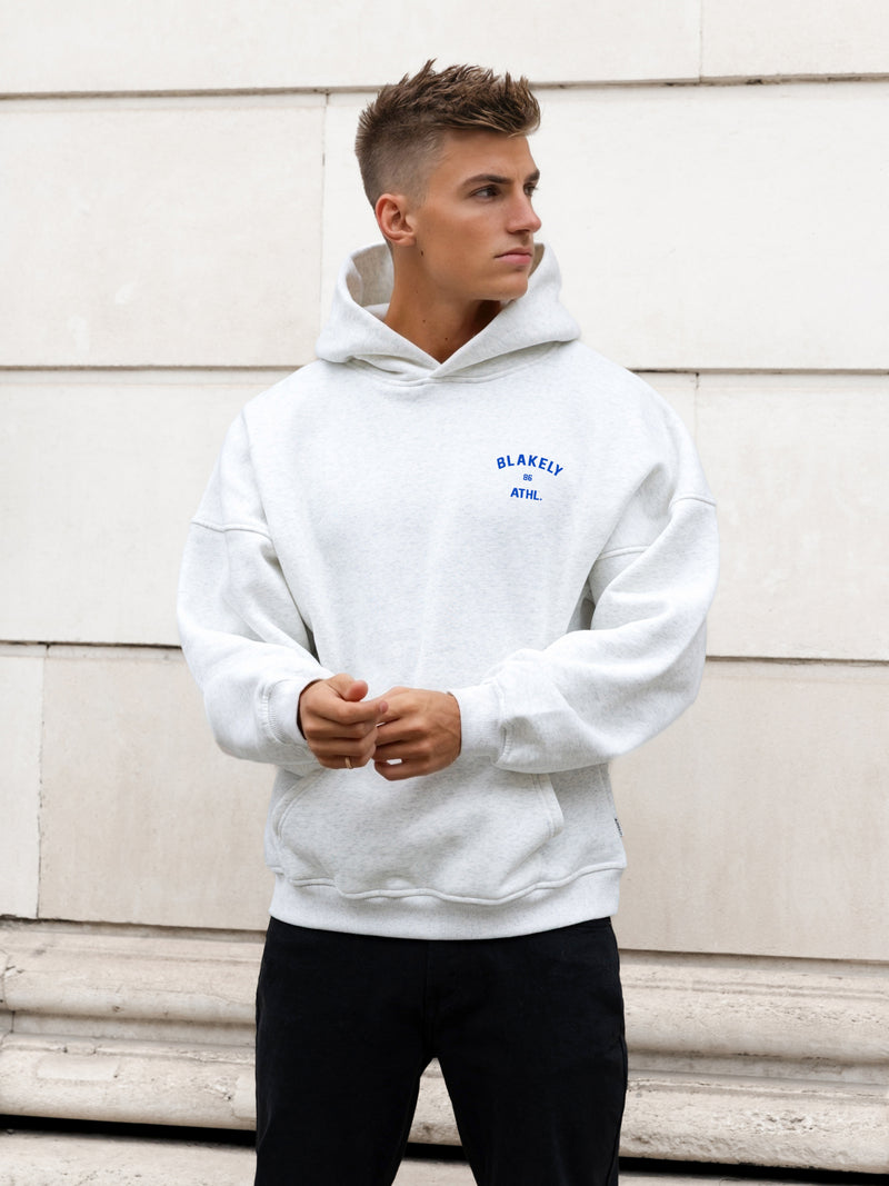 Niko Relaxed Hoodie - Marlweiß & Kobaltblau