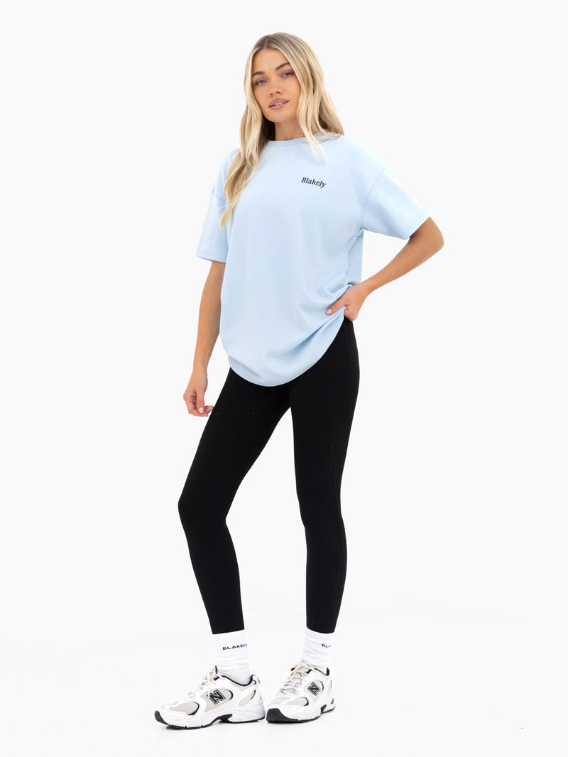 Saskia Oversized T-Shirt - Soft Blue