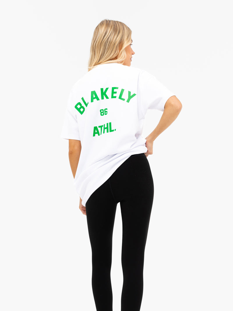 Hallie Oversized T-Shirt - Weiß & Kräftiges Grün