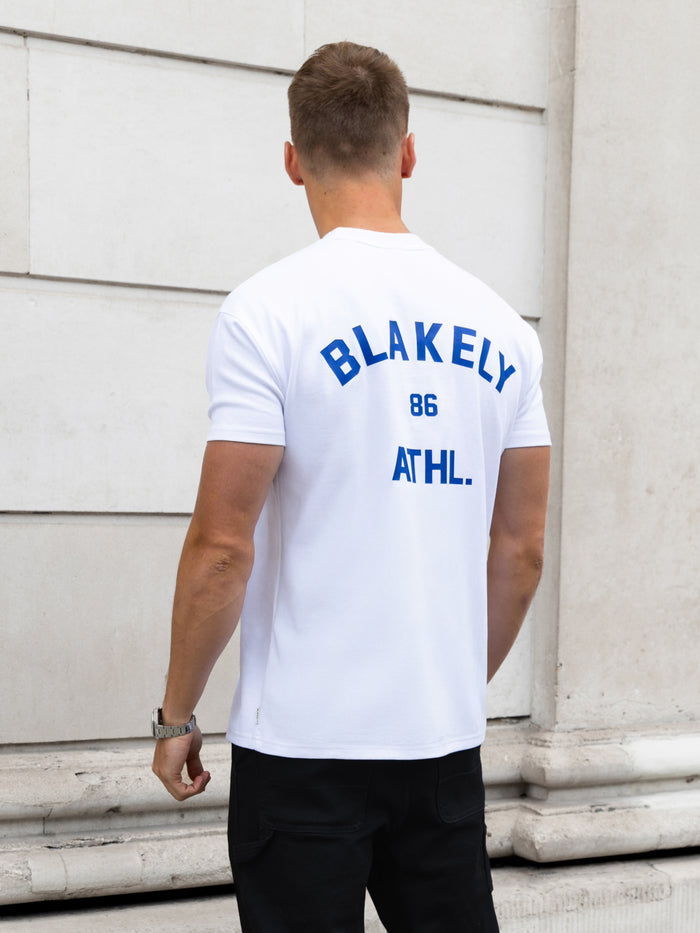 Niko Relaxed T-Shirt - Weiß & Kobaltblau