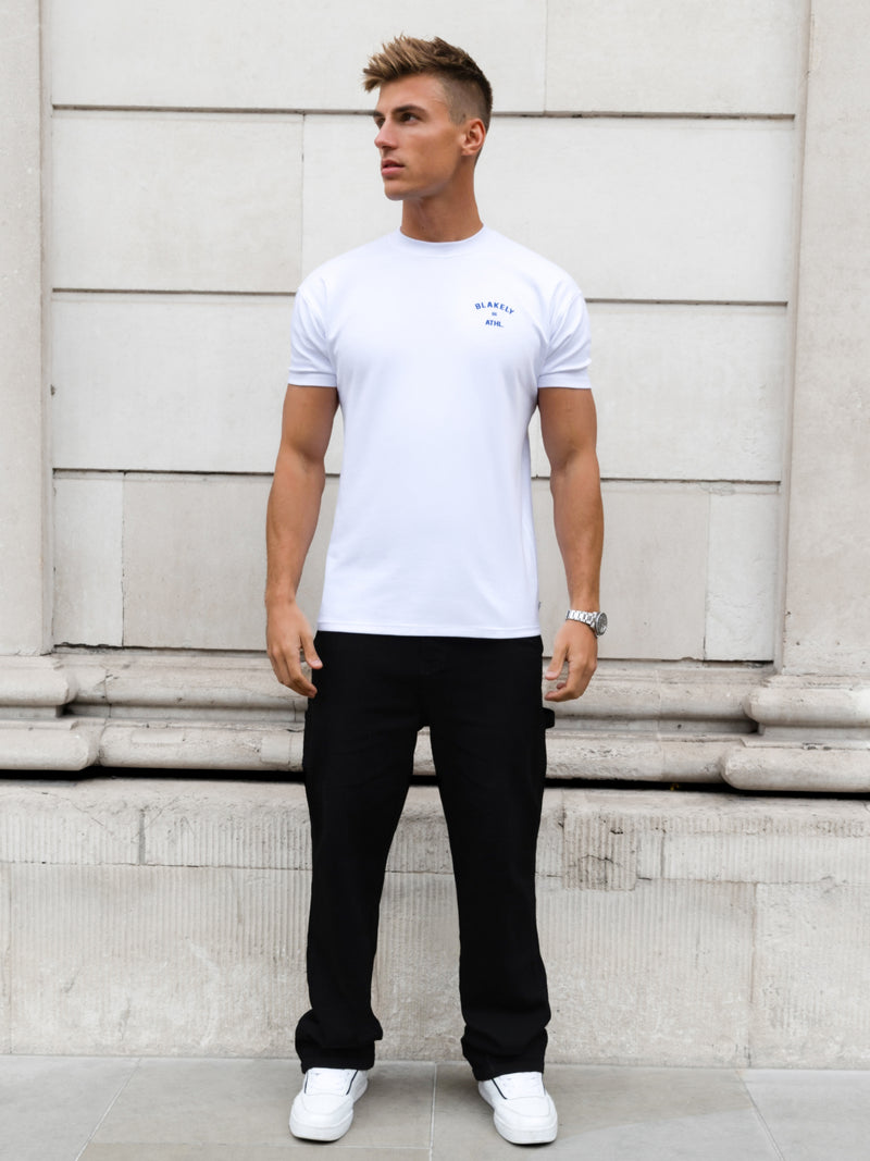 Niko Relaxed T-Shirt - Weiß & Kobaltblau