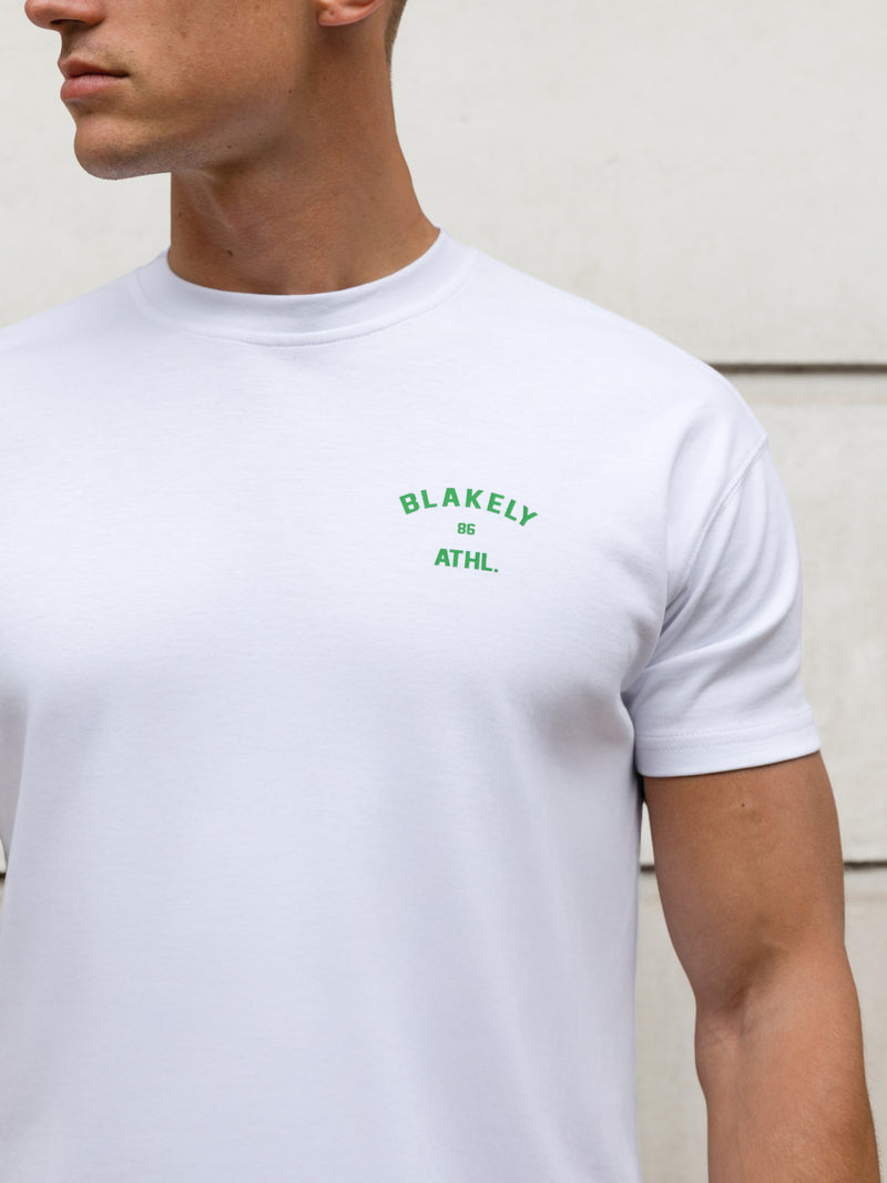 Niko Relaxed T-Shirt - Weiß & Kräftiges Grün