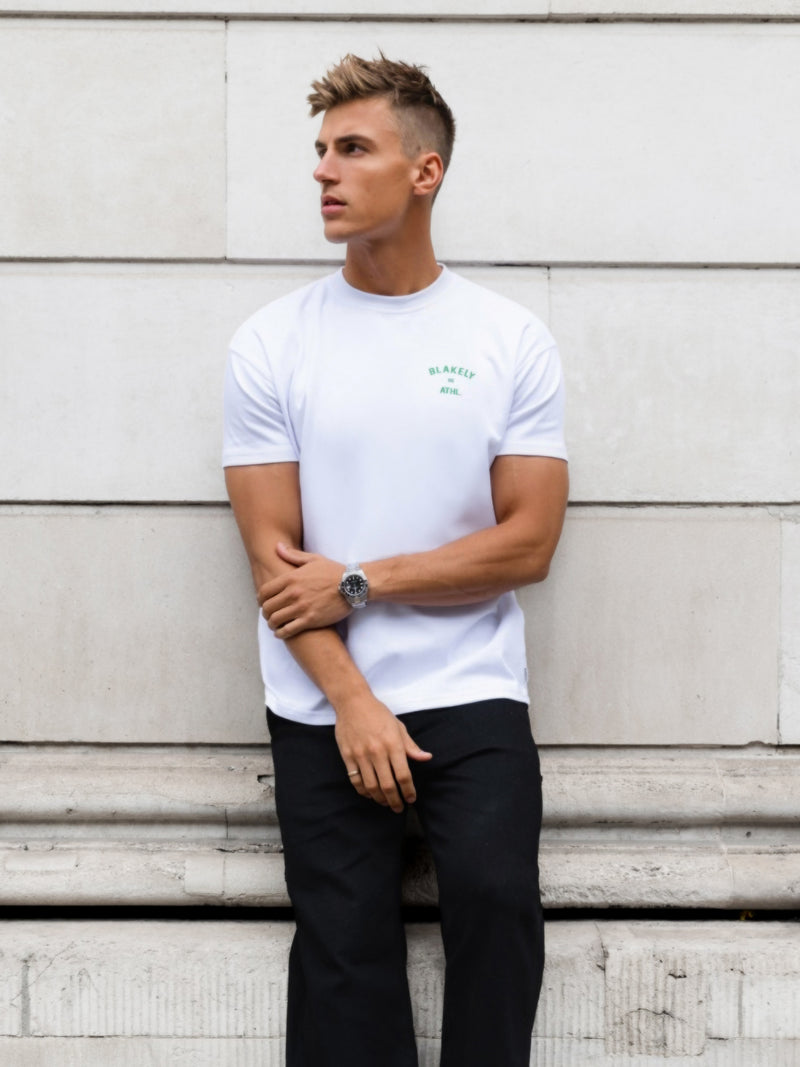 Niko Relaxed T-Shirt - Weiß & Kräftiges Grün