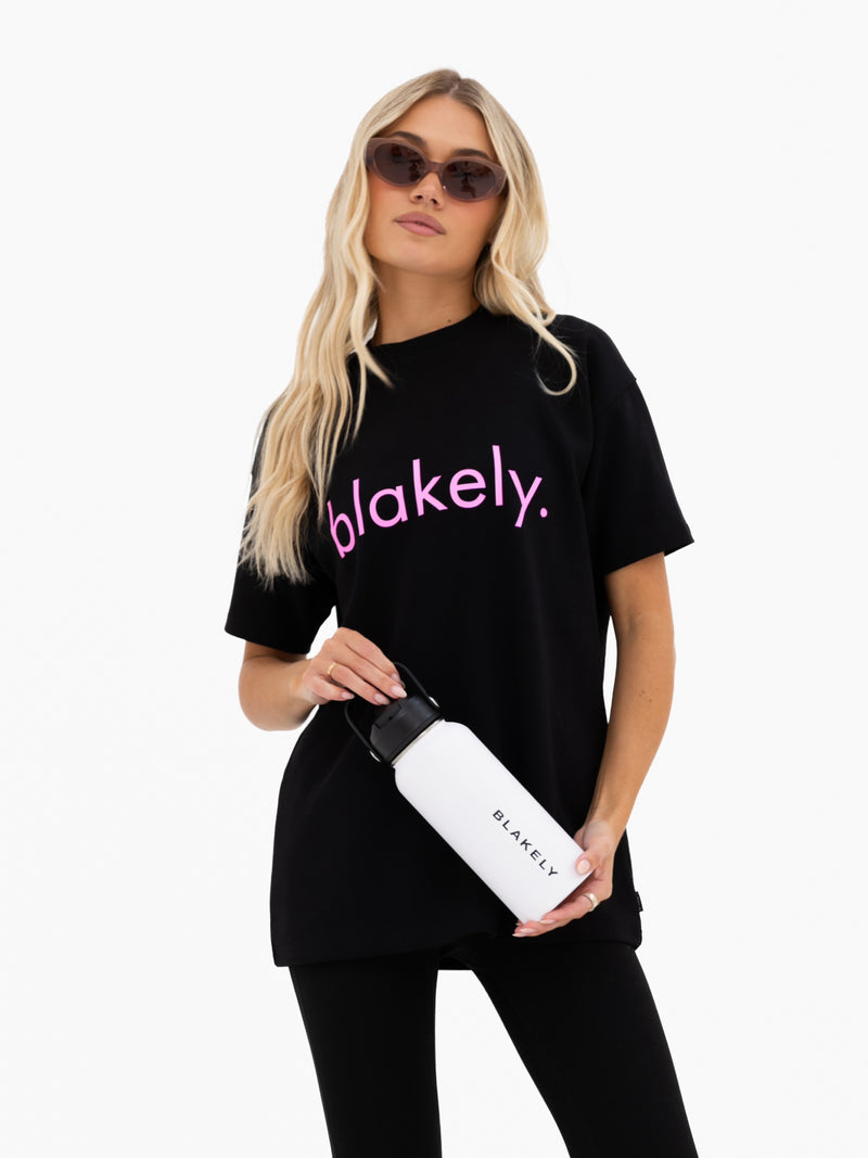 Lila Oversized T-Shirt - Black & Pastel Pink