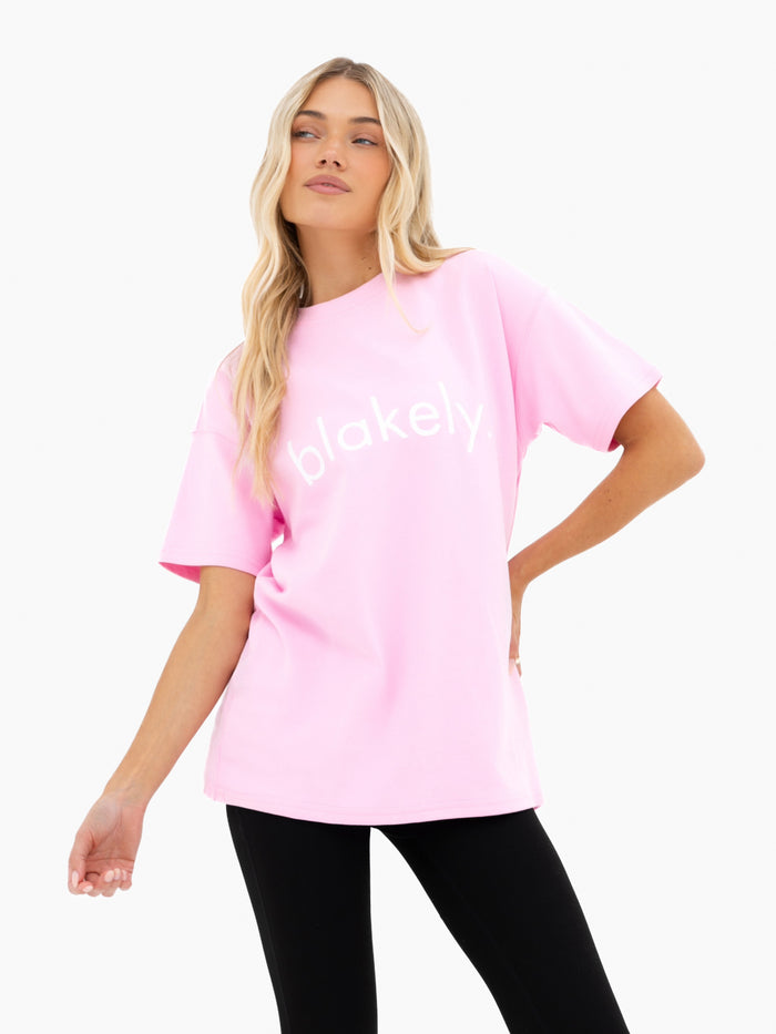 Lila Oversized T-Shirt - Pastellrosa