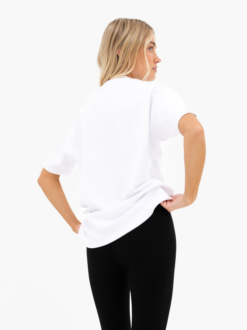 Lila Oversized T-Shirt - Weiß & Neonpink