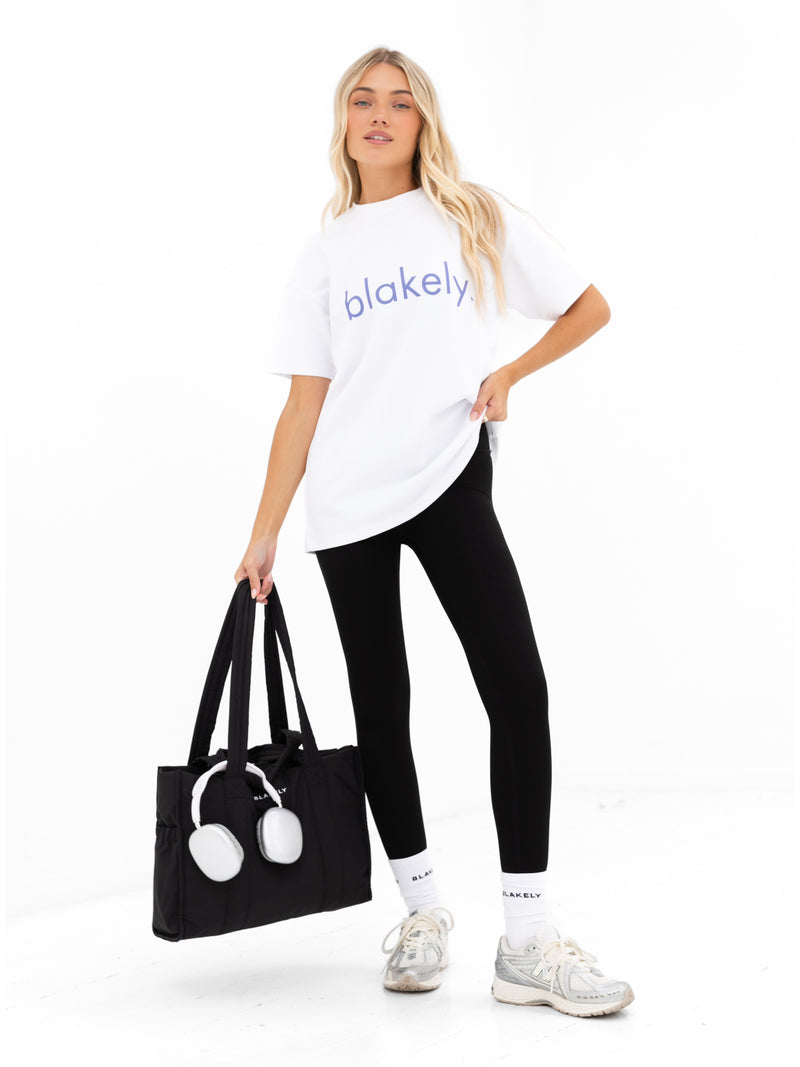 Lila Oversized T-Shirt - White & Ultra Lilac